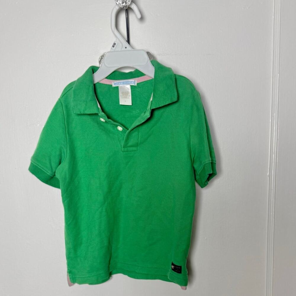 Janie and Jack Bright Kelly Green Cotton Classic Preppy Polo Shirt Boy's Size 3